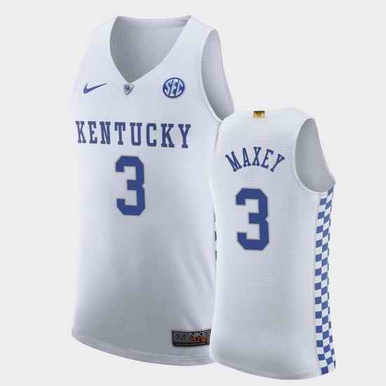 Men Kentucky Wildcats Tyrese Maxey Authentic White College Basketball Jersey